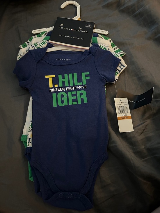 Tommy Hilfiger Other - Tommy Hilfiger Navy One-Piece Bodysuit with Green & Yellow Logo